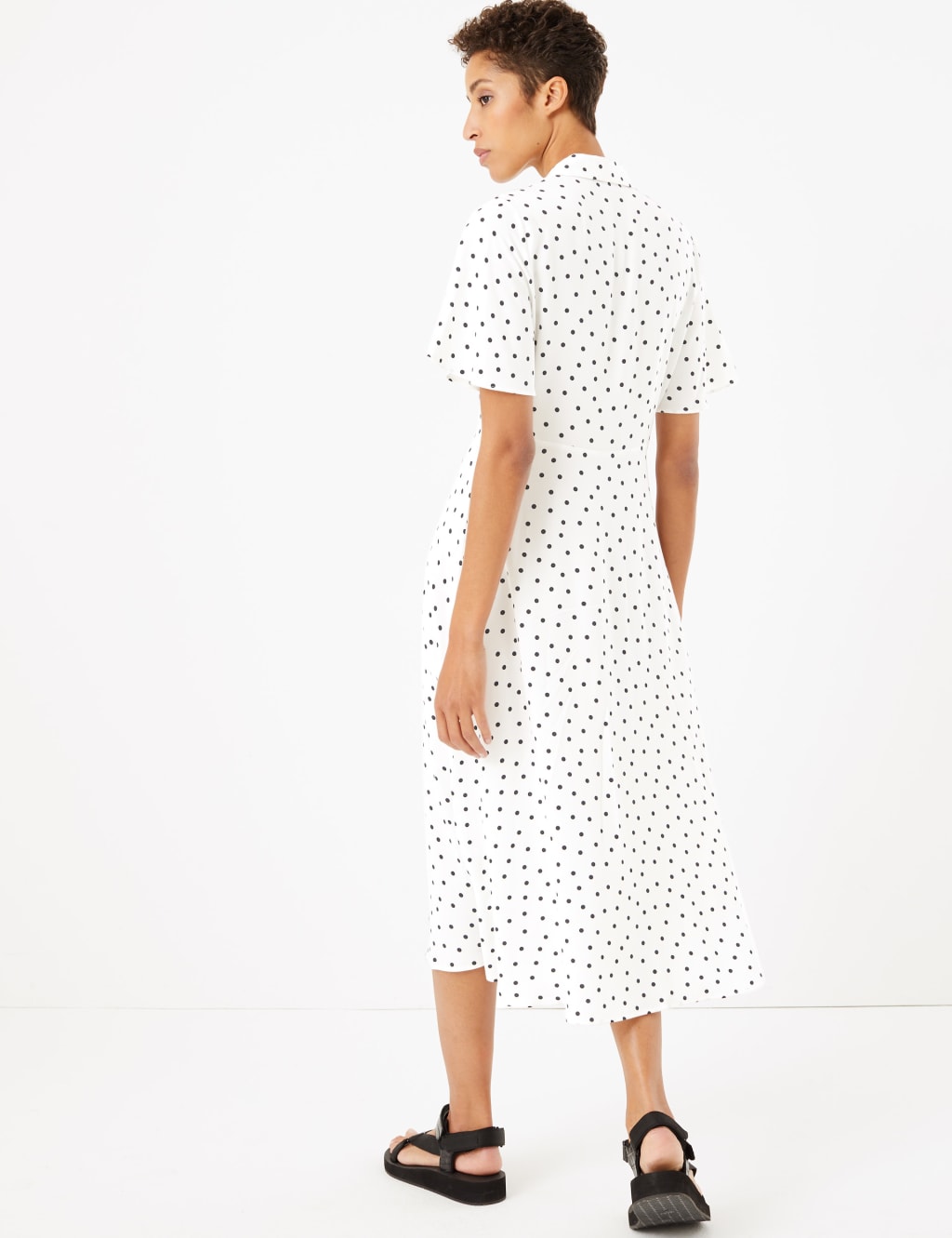 Polka Dot Midi Shirt Dress 4 of 7