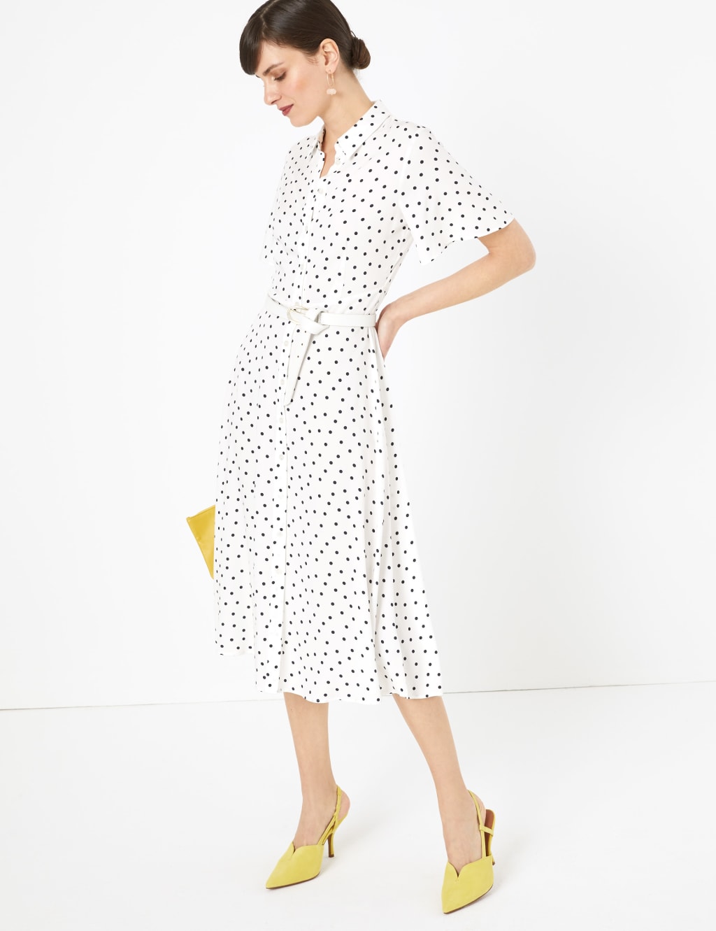 Polka Dot Midi Shirt Dress 7 of 7