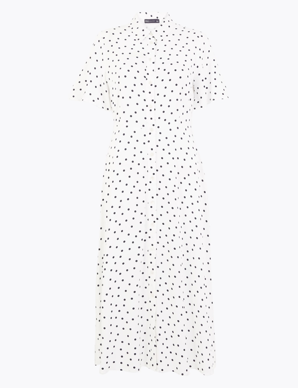 Polka Dot Midi Shirt Dress 2 of 7