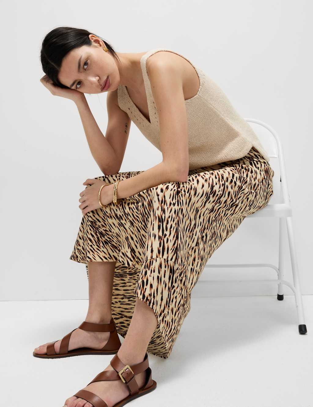 Animal Print Midaxi Slip Skirt 4 of 5