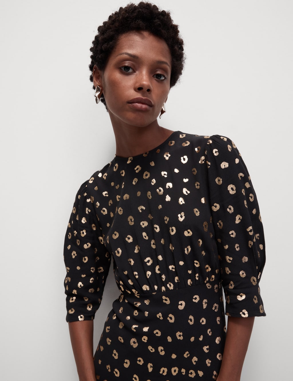 Foil Animal Print Midaxi Column Dress M S Collection M S