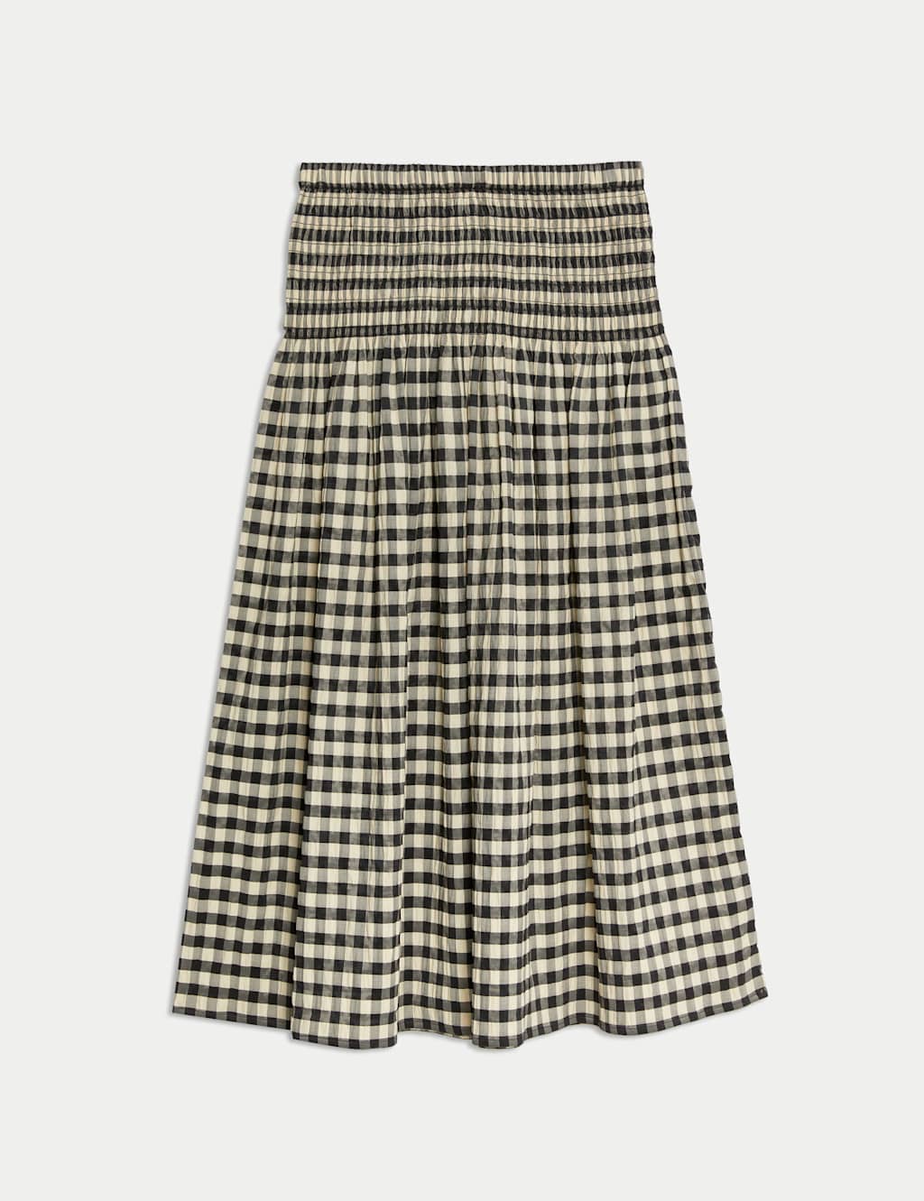 Cotton Blend Checked Midaxi A Line Skirt 2 of 6