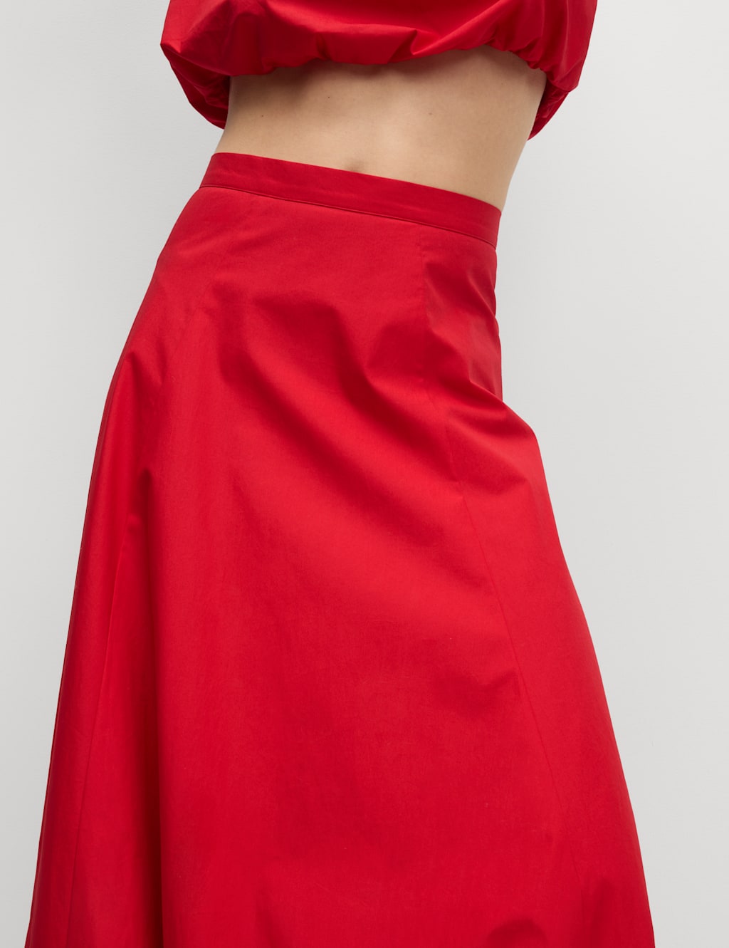 Pure Cotton Bubble Hem Midi Skirt 4 of 9