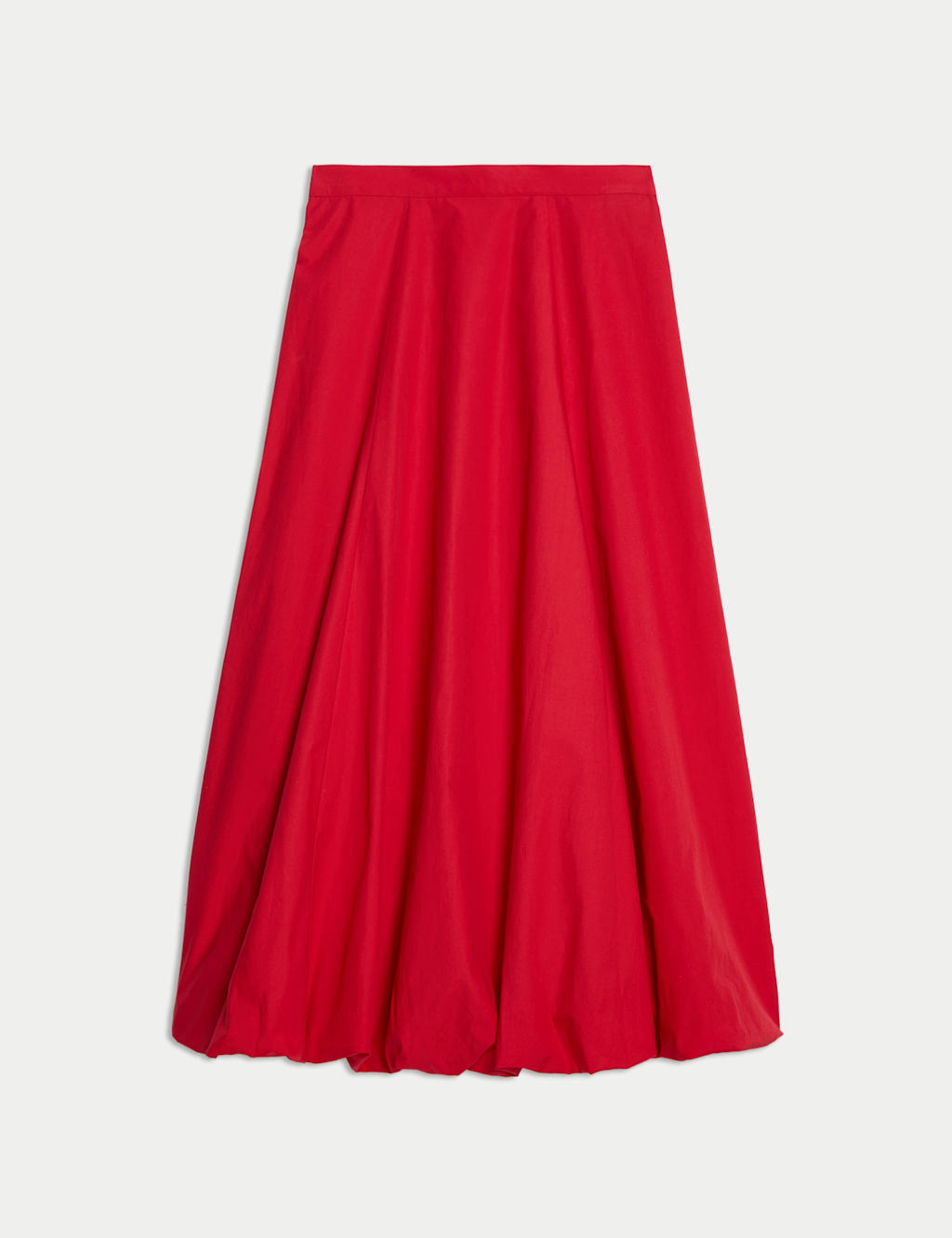 Pure Cotton Bubble Hem Midi Skirt 2 of 9