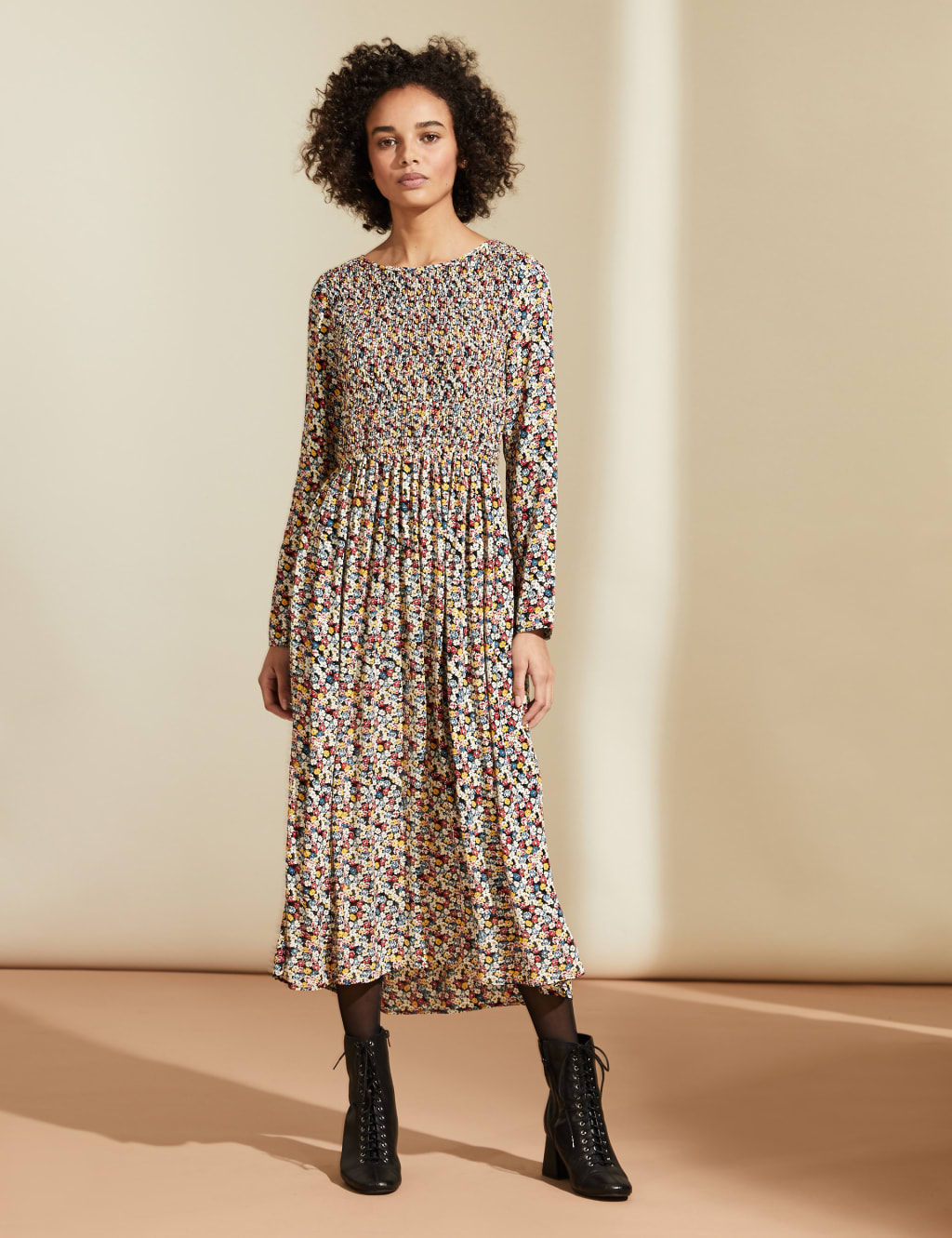 Ditsy Floral Midaxi Smock Dress 1 of 7