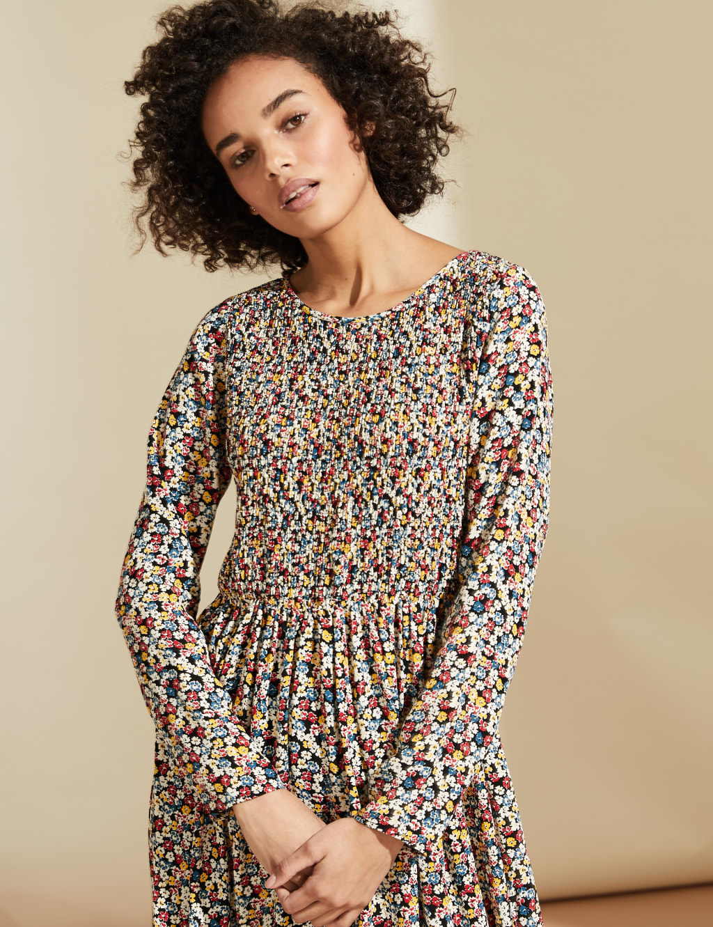 Ditsy Floral Midaxi Smock Dress 3 of 7