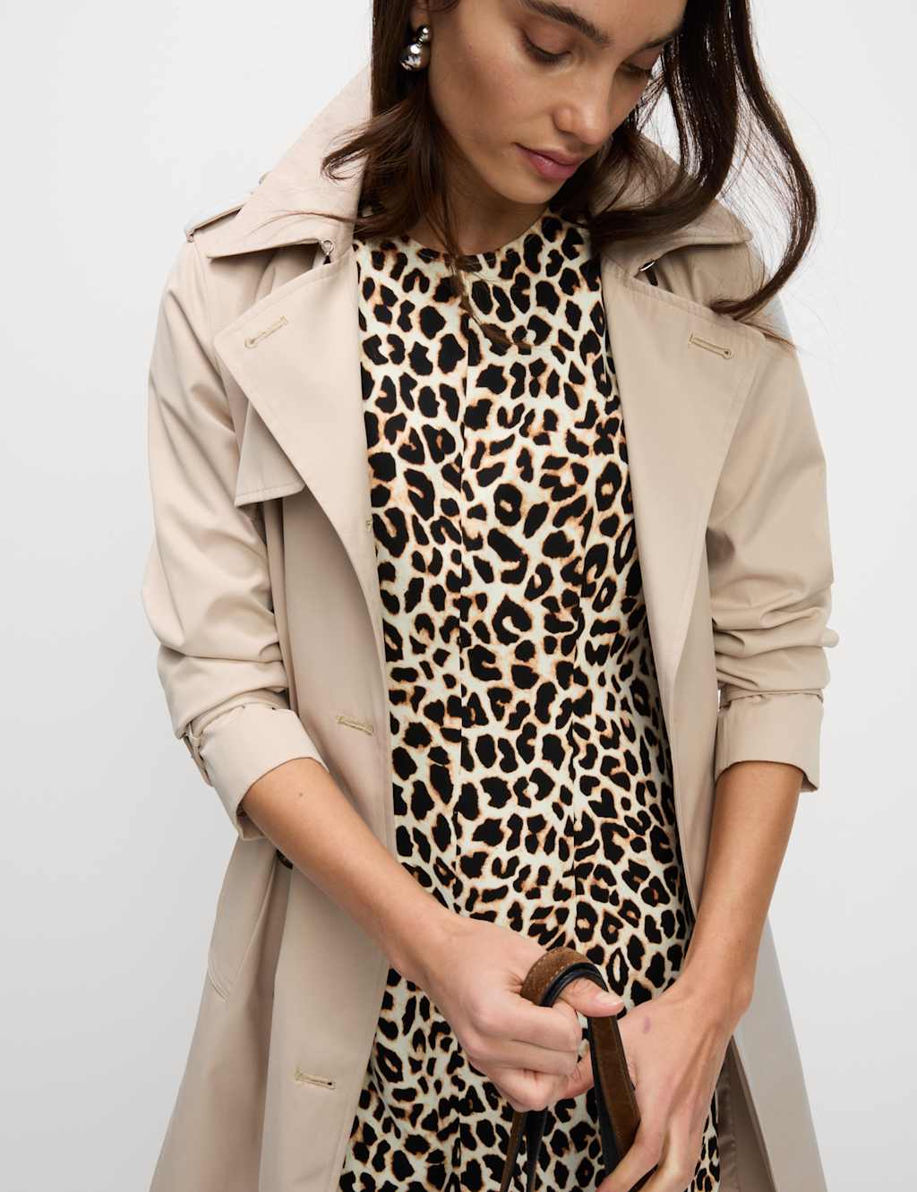 Animal Print Round Neck Mini Shift Dress 6 of 6