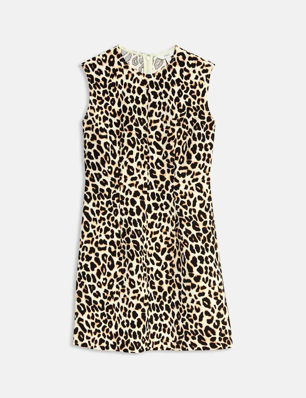 Animal Print Round Neck Mini Shift Dress 2 of 6