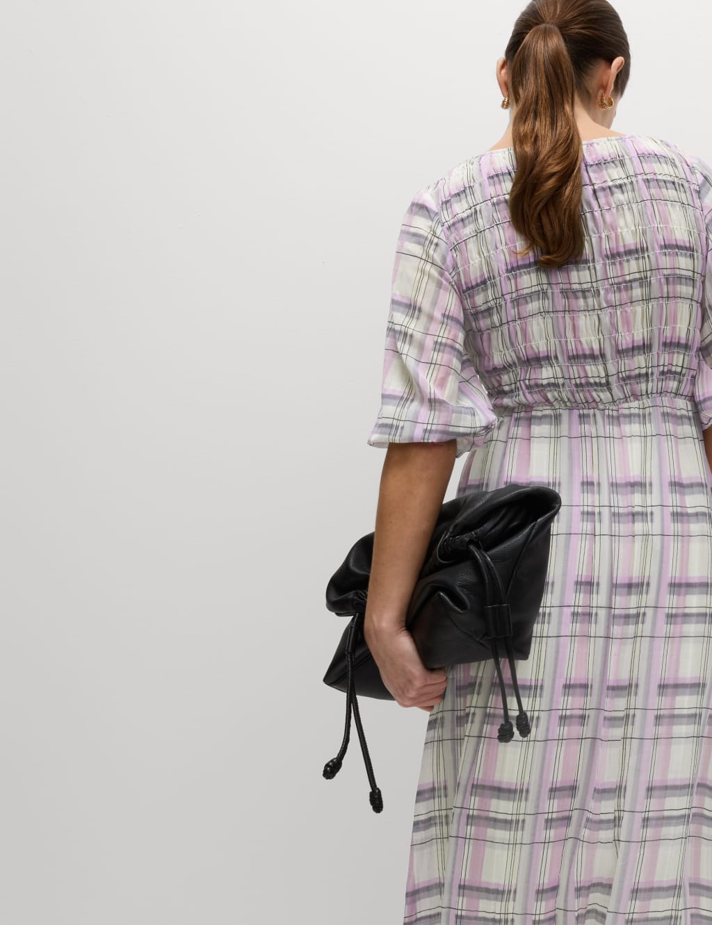Printed Tie Front Midaxi Shirred Dress 4 of 4