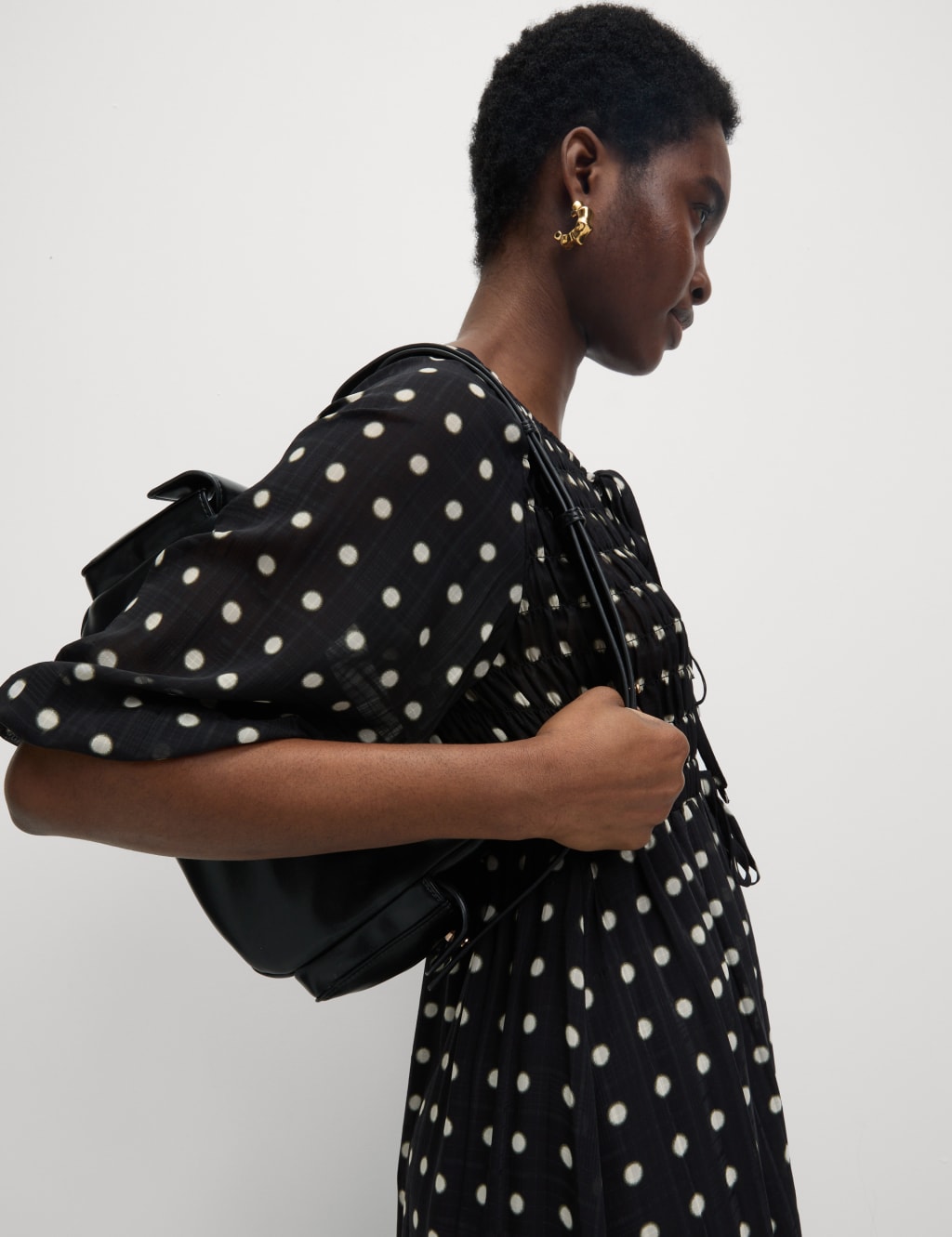 Printed Tie Front Midaxi Shirred Dress 3 of 5