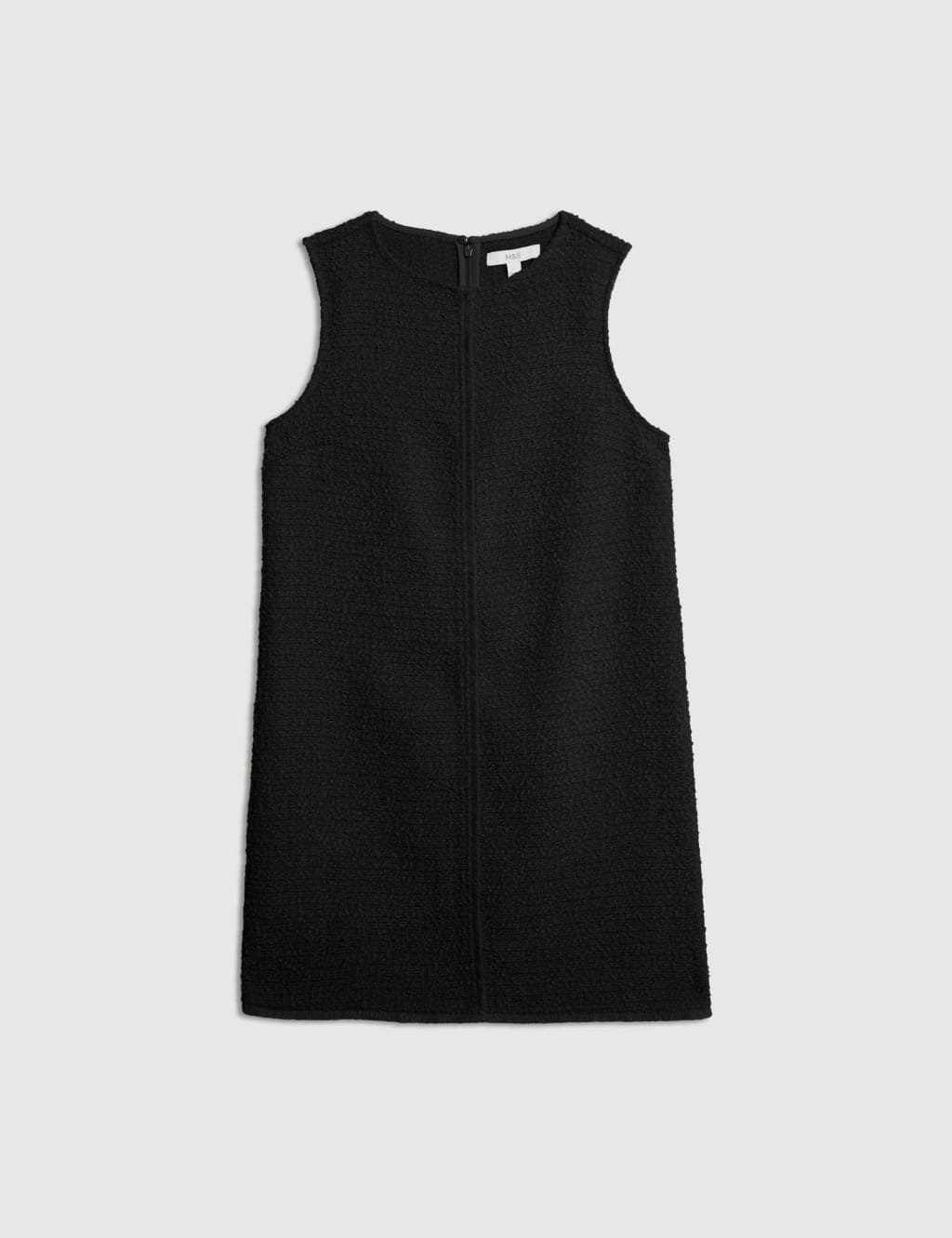 Textured Mini Shift Dress with Wool 2 of 6
