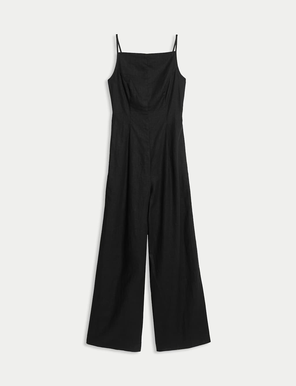 Linen Blend Square Neck Sleeveless Jumpsuit 2 of 5