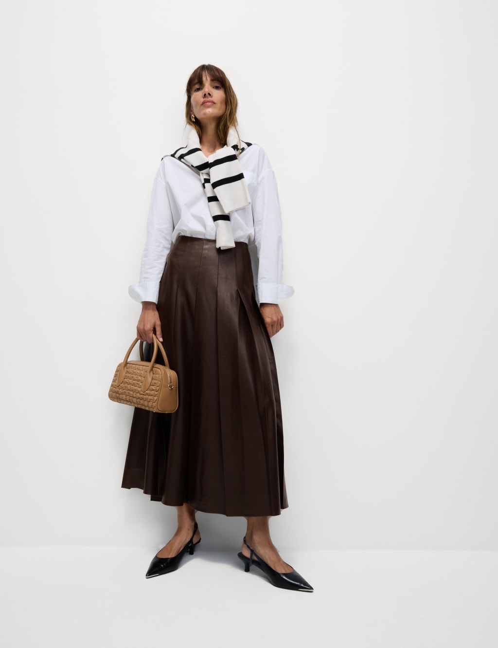 Leather pleated skirt 08 top