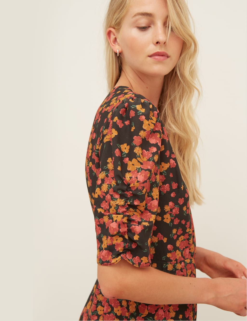 Floral V-Neck Mini Wrap Dress 2 of 5