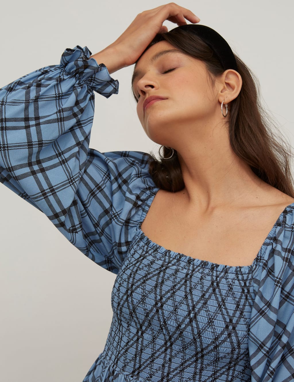 Checked Midi Waisted Dress 4 of 5
