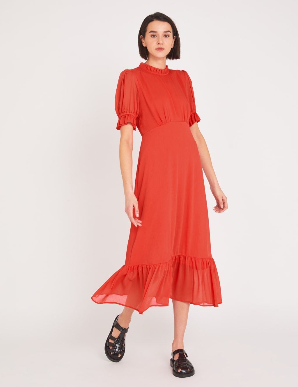 High neck midaxi dress clearance