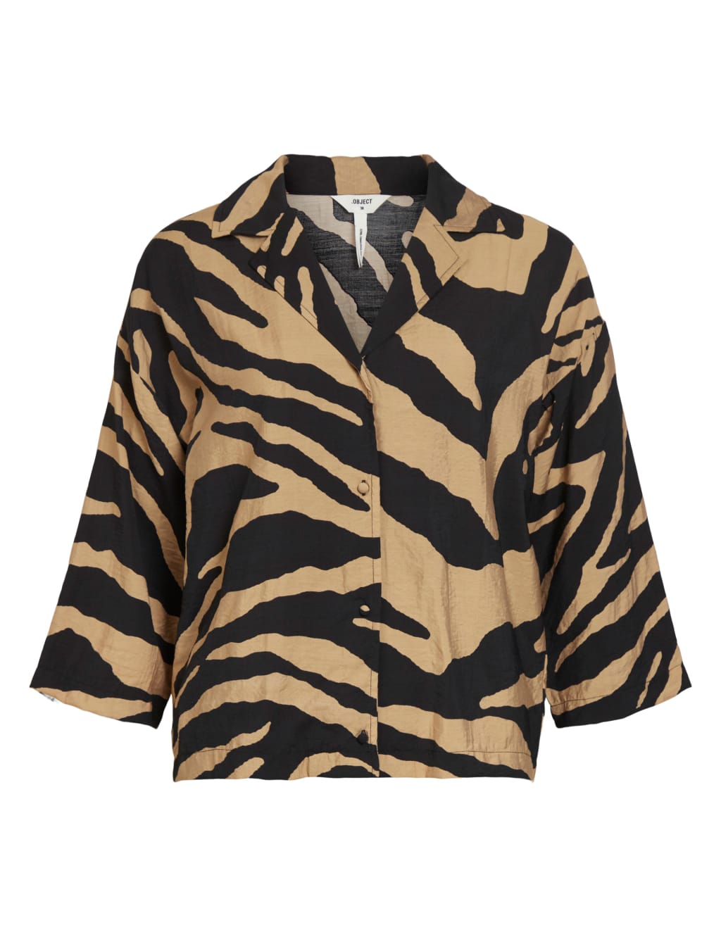 Animal Print V-Neck 3/4 Sleeve Shirt 2 of 4