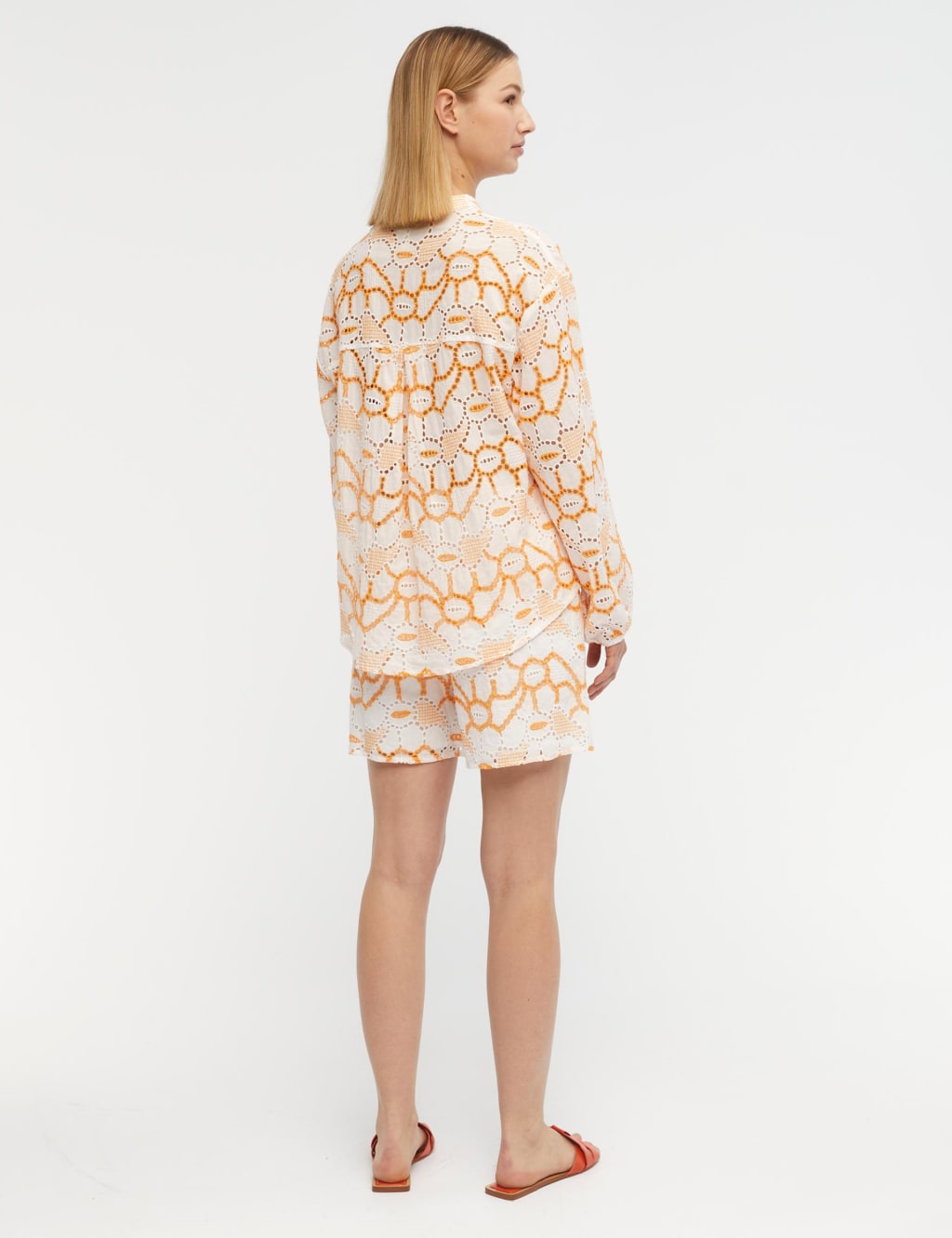 Pure Cotton Embroidered Collarless Top 2 of 4