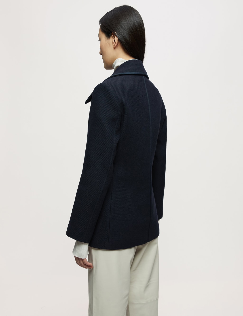 Wool Blend Double Breasted Short Pea Coat 2 of 4