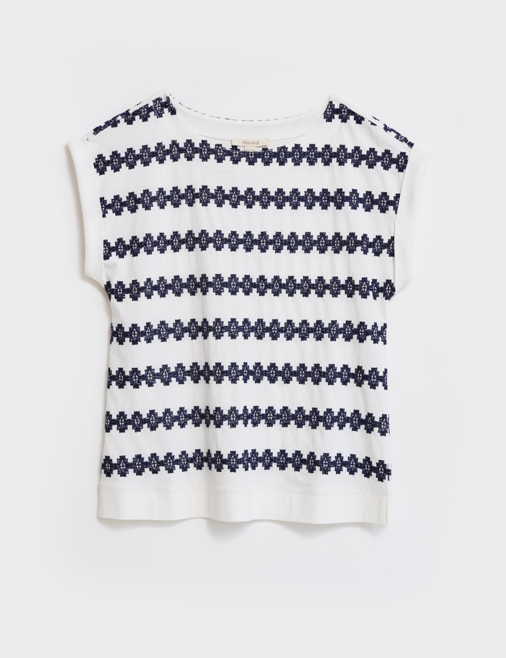 Pure Cotton Floral Slash Neck T-Shirt 2 of 4