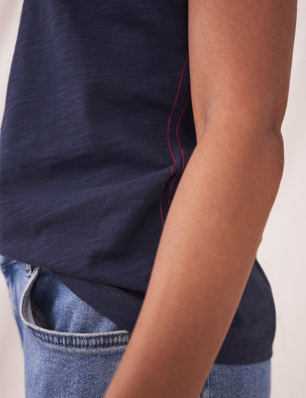 Pure Cotton Notch Neck Short Sleeve T-Shirt 4 of 4