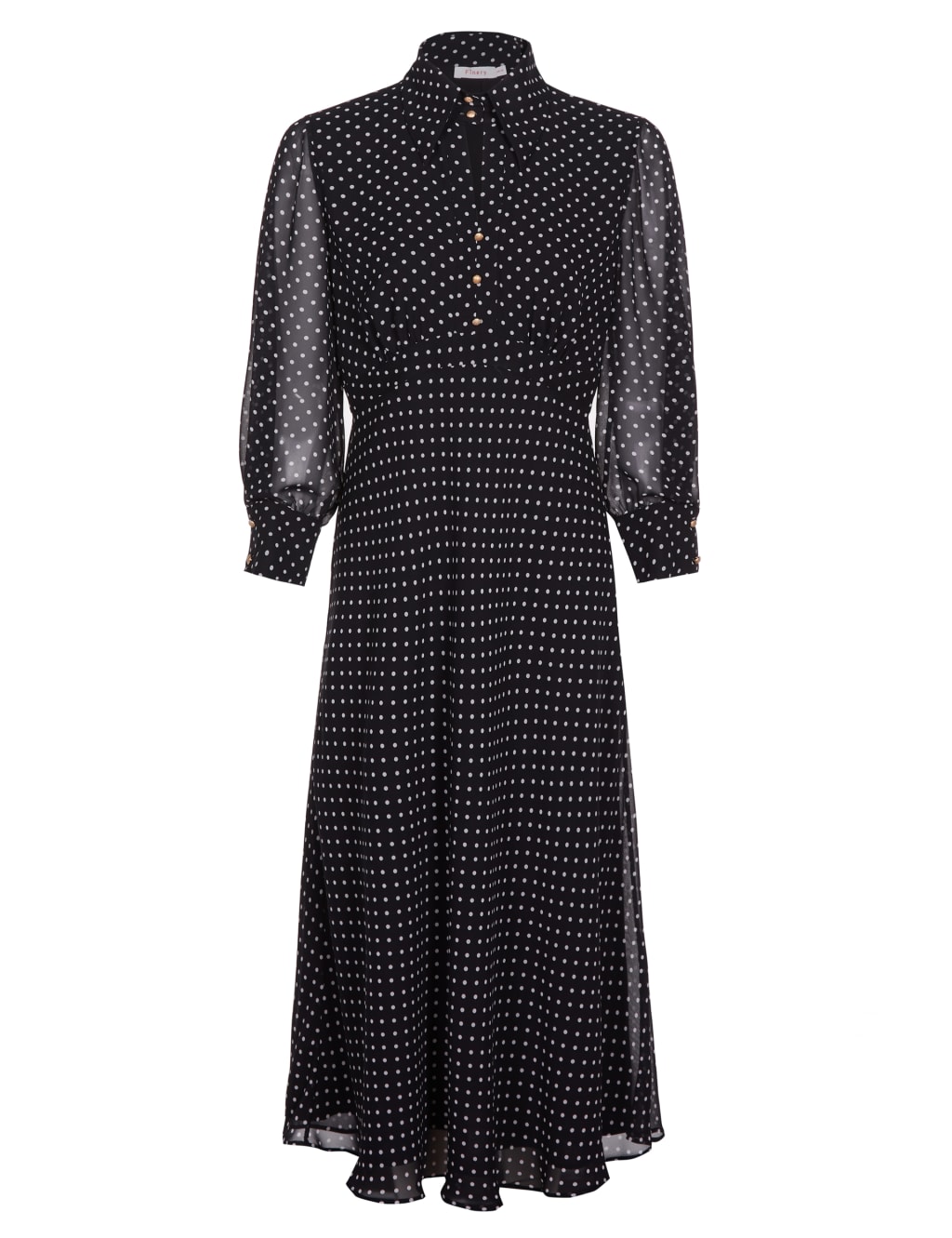 Chiffon Polka Dot Midi Tea Dress 2 of 4
