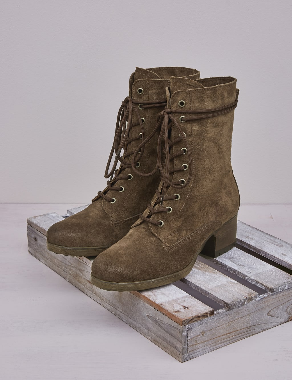Suede lace up ankle boots womens on sale