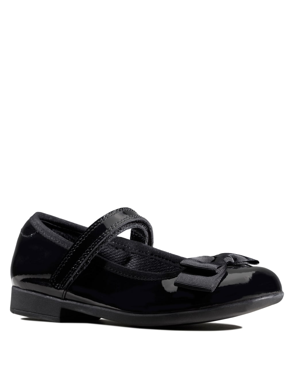Kids Leather Riptape Bow Mary Jane Shoes Kid size 10 2.5 Clarks M S
