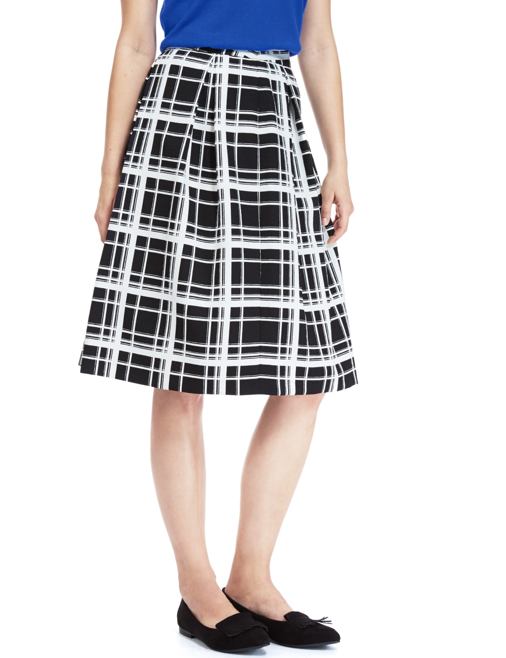 PETITE Checked Skater Skirt 1 of 3