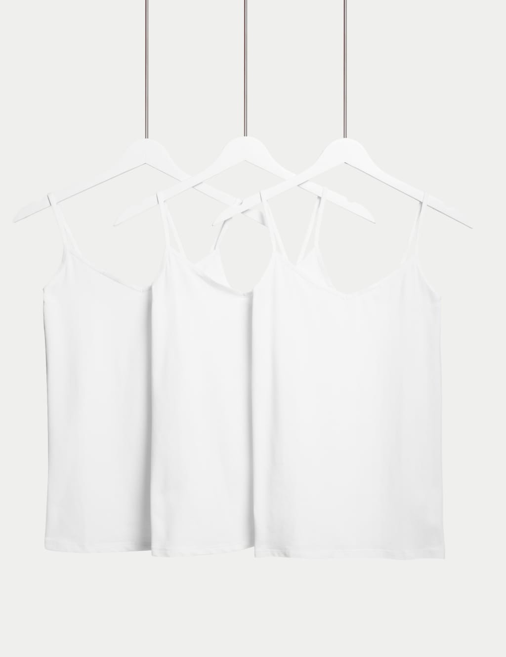 3pk Cotton Rich Strappy Vests 1 of 5