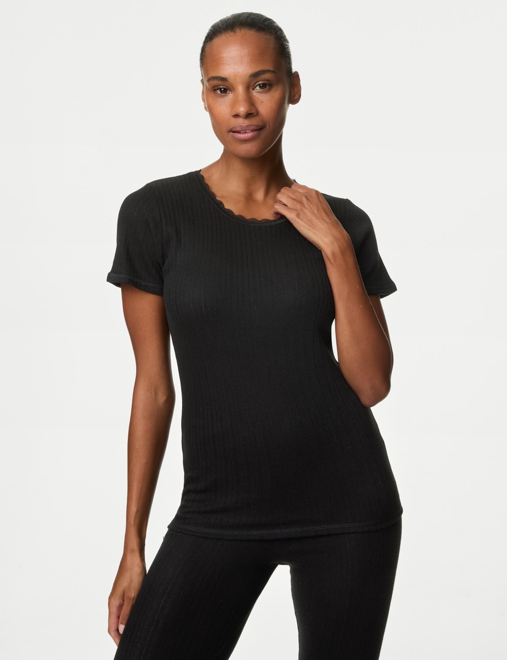 2pk Thermal Short Sleeve Pointelle Tops M S Collection M S