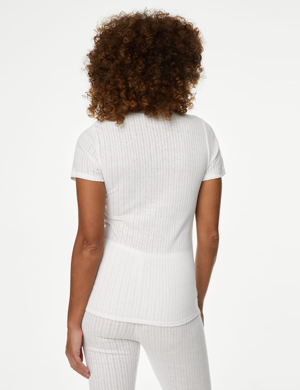 2pk Thermal Short Sleeve Pointelle Tops 5 of 6