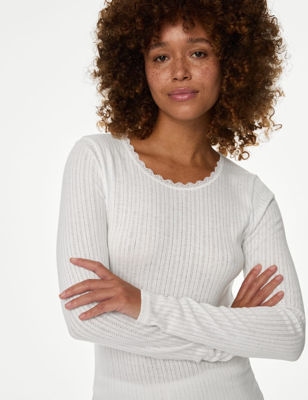 2pk Pointelle Thermal Long Sleeve Tops 4 of 6