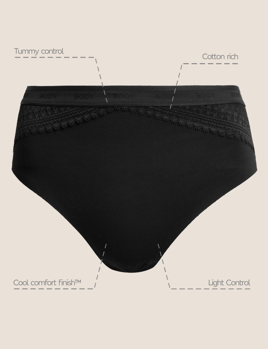 2pk Light Control Cotton Rich Brazilian Knickers 7 of 7