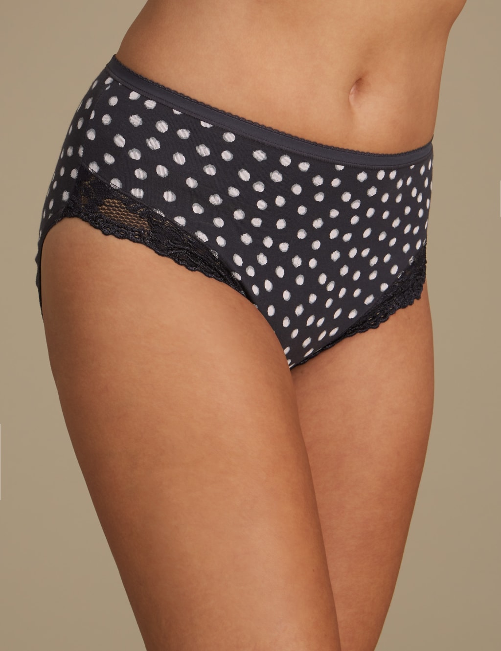 2 Pack Cotton Rich Light Control High Leg Knickers 2 of 6