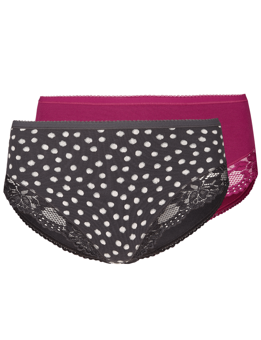 2 Pack Cotton Rich Light Control High Leg Knickers 6 of 6