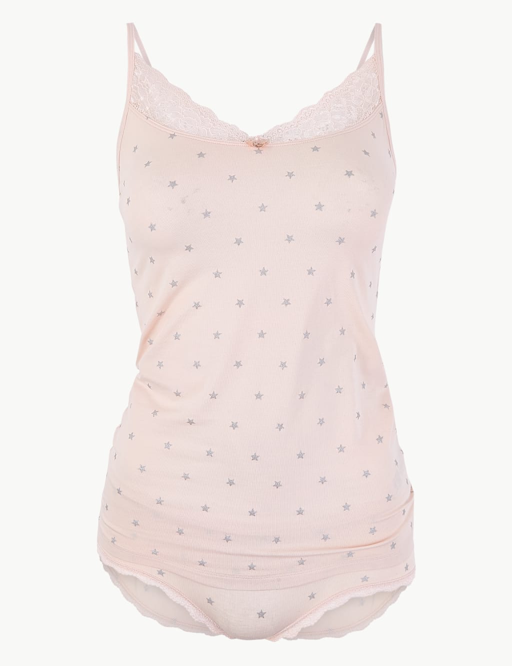 Lace Trim Sparkle Star Vest Set 2 of 4