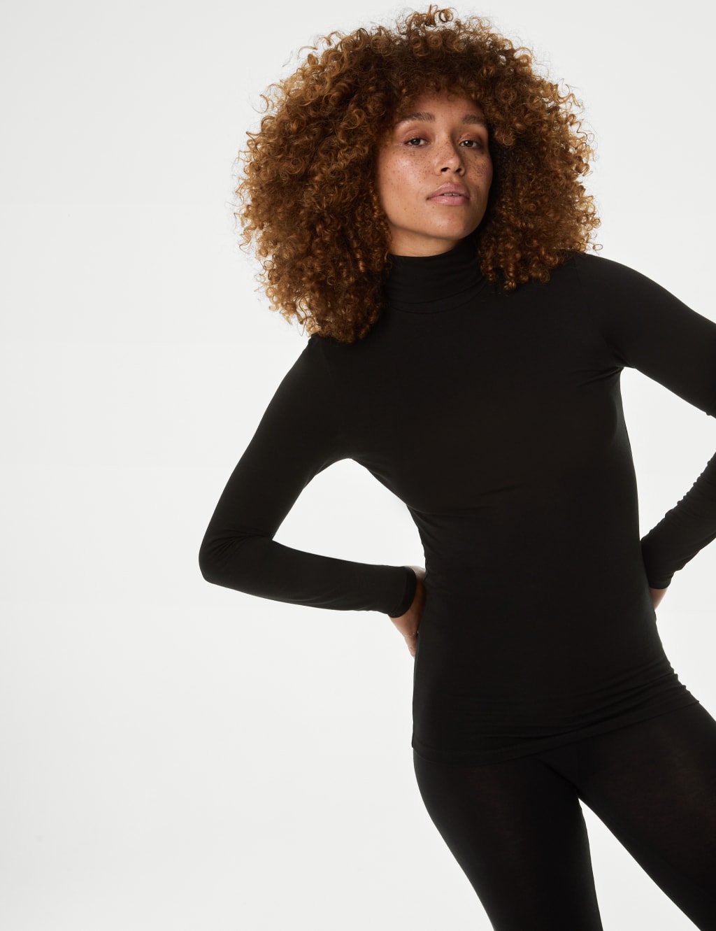 Black thermal polo neck cheap