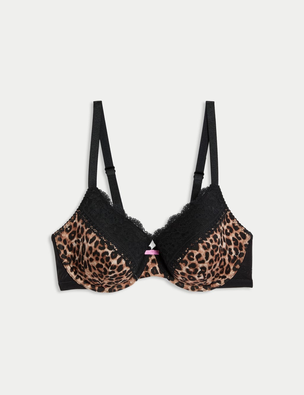 Printed Lace Trim Wired Full Cup Bra A-E 2 of 8