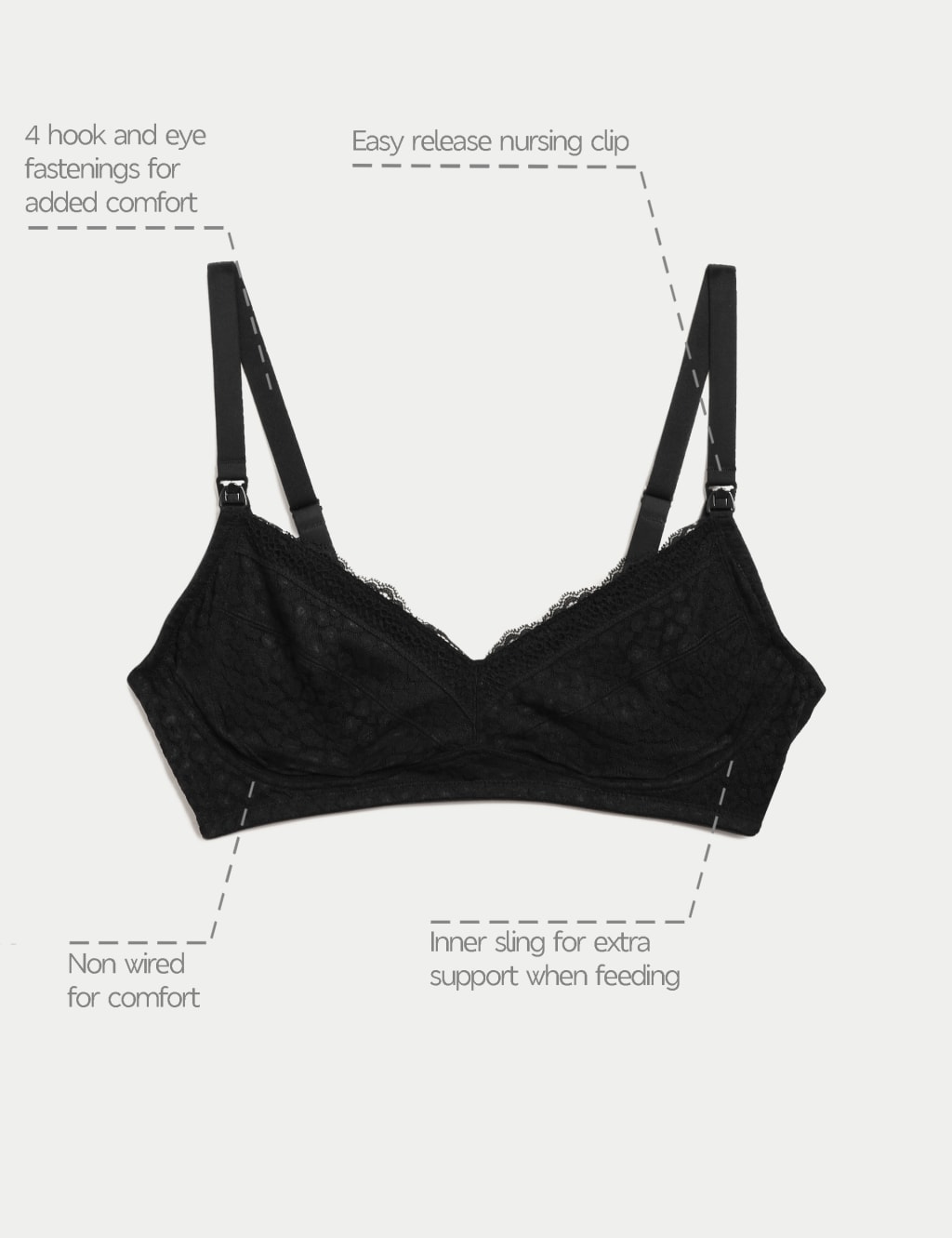 2pk Lace & Mesh Nursing Bras B-H 8 of 8