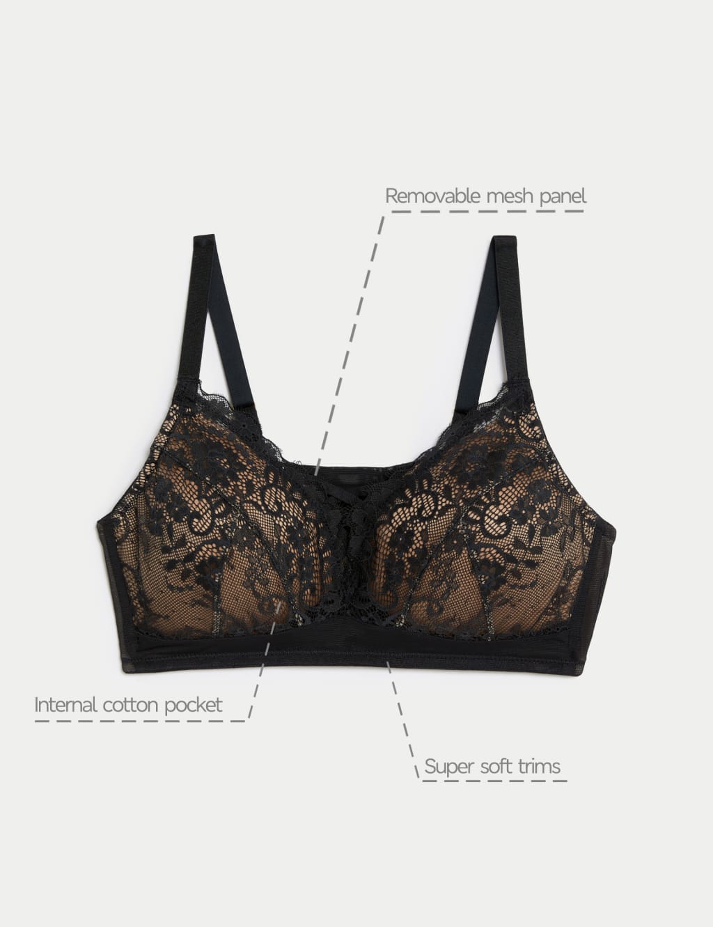Lace Non Wired Post Surgery Bra A-E 9 of 9