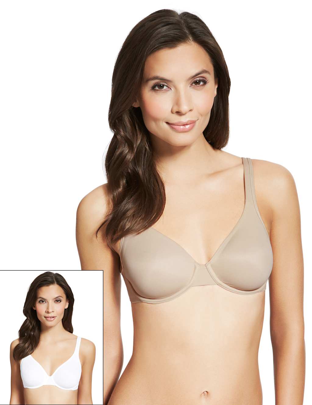 2 Pack Non-Padded Underwired Full Cup Bras A-DD 1 of 5