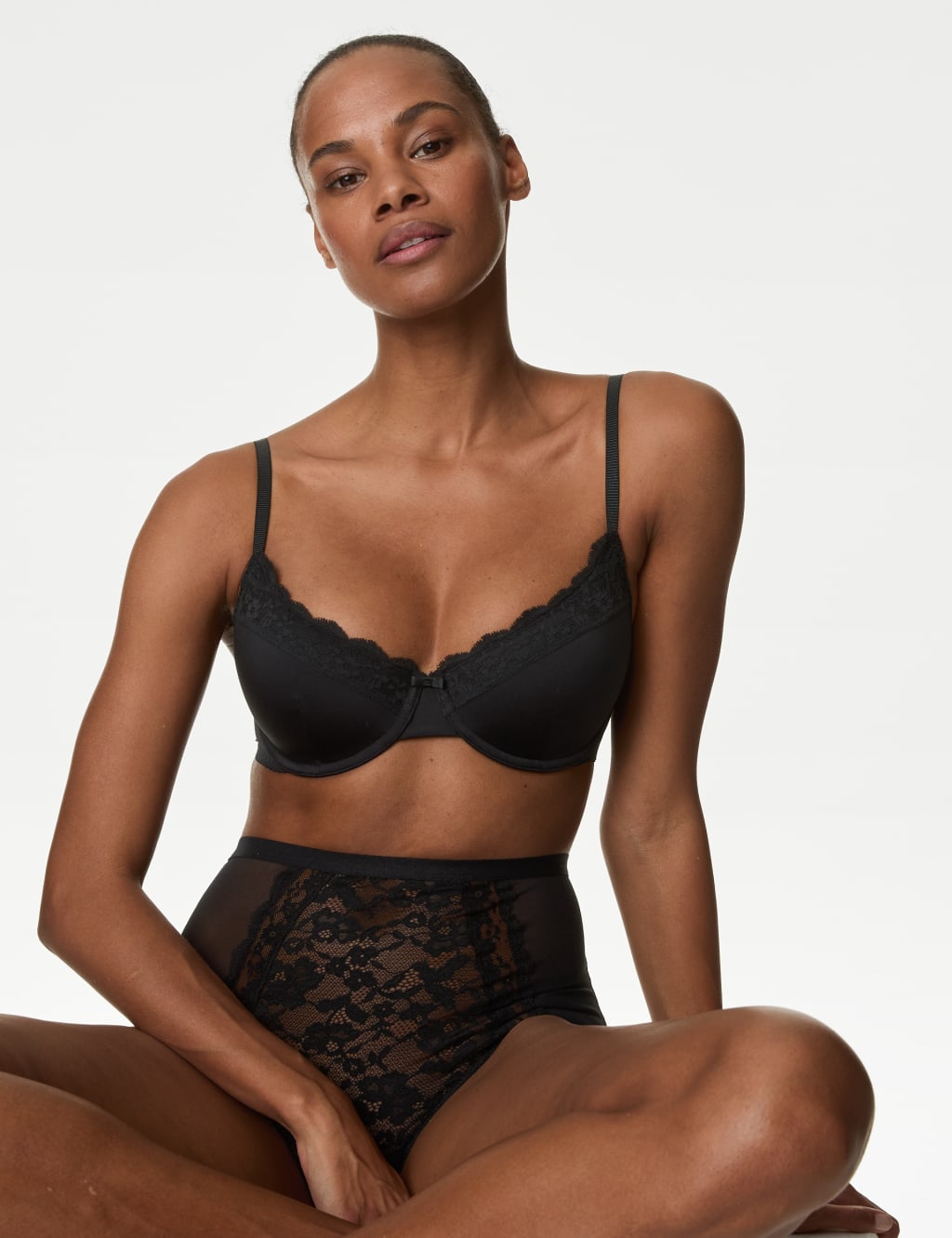 Lace Trim Wired Demi Cup Bra A-E 5 of 7