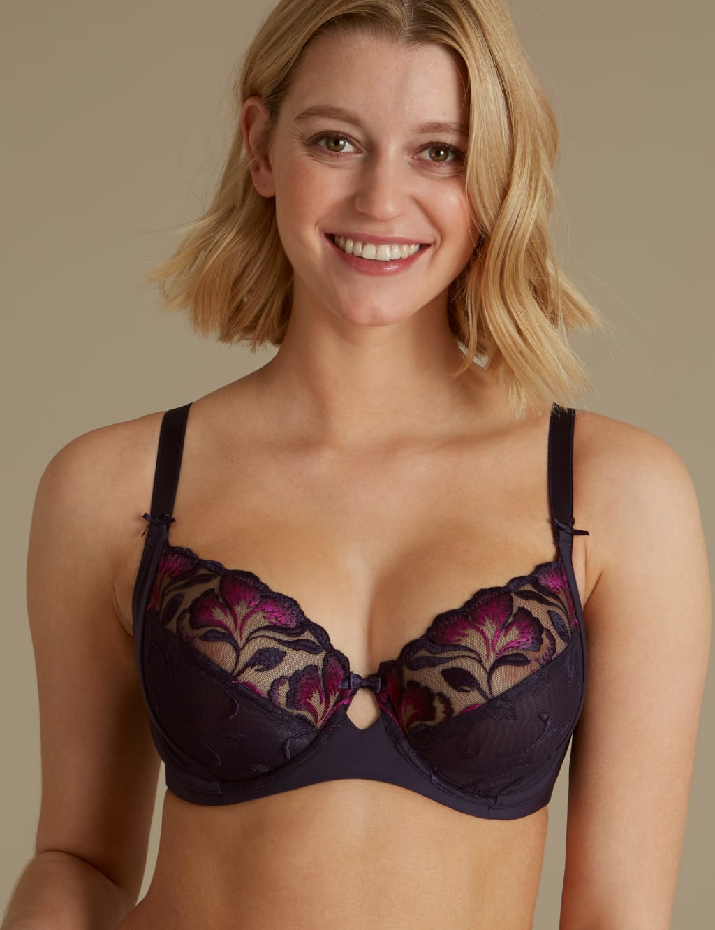 Olivia Embroidered Non-Padded Balcony Bra B-E 1 of 4