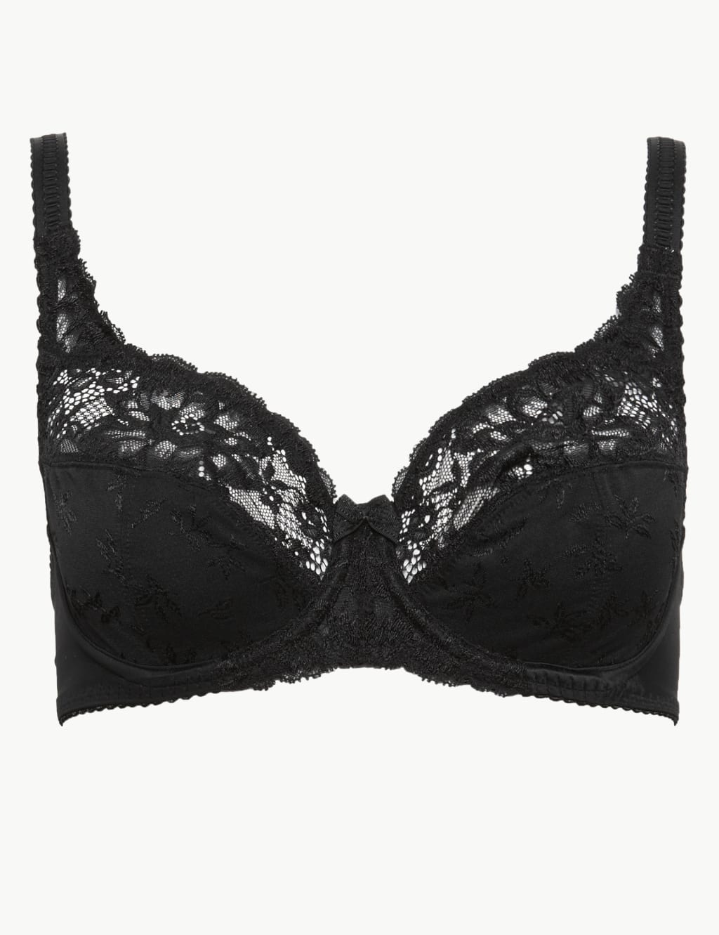 Jacquard & Lace Non-Padded Full Cup Bra A-D 2 of 4