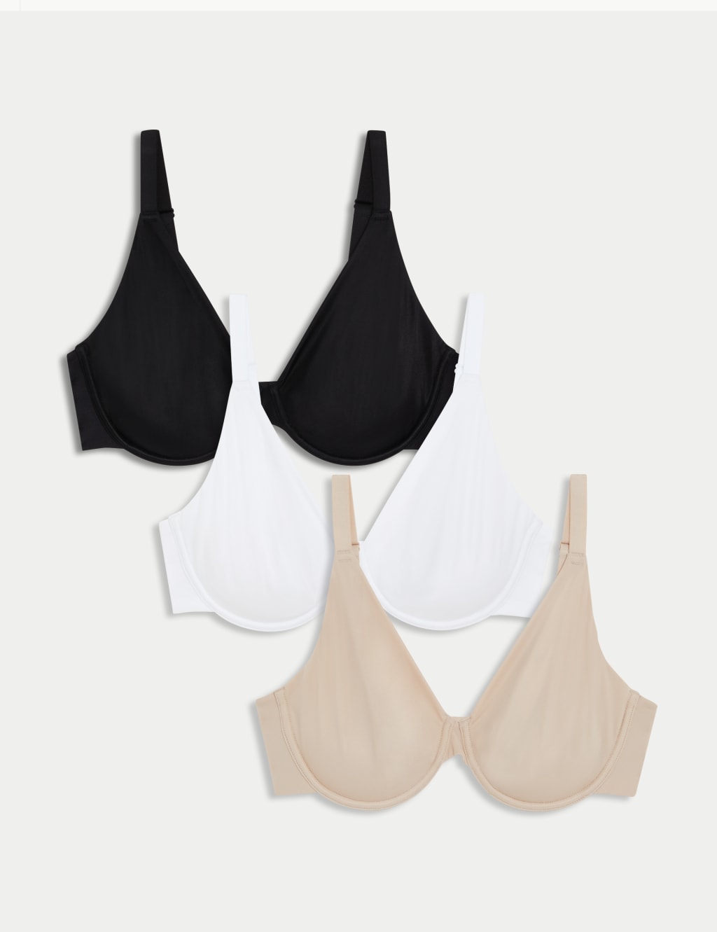 3pk Wired Plunge Bras (F-H) 1 of 7