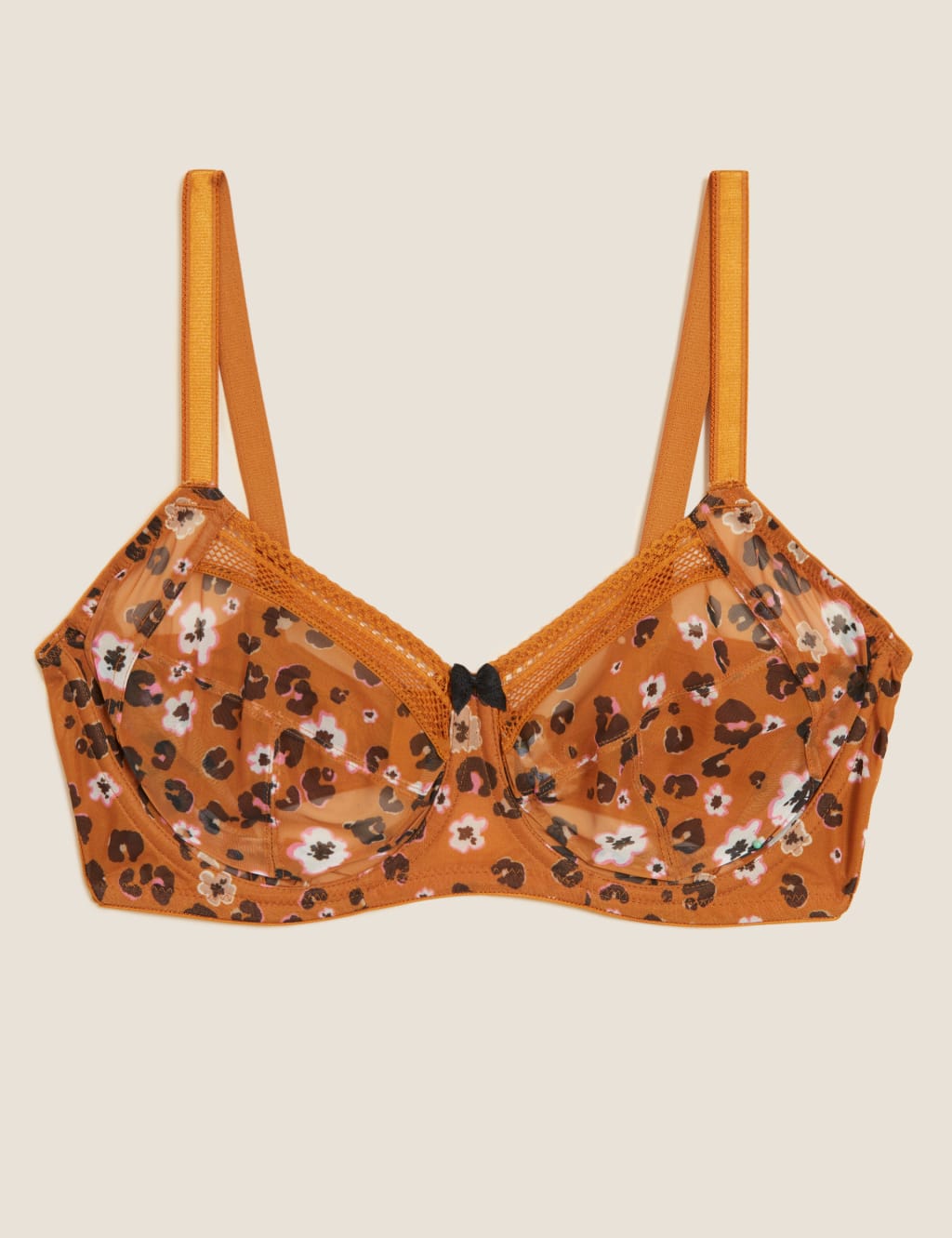 Printed Mesh Wired Extra Support Bra F-J 2 of 6