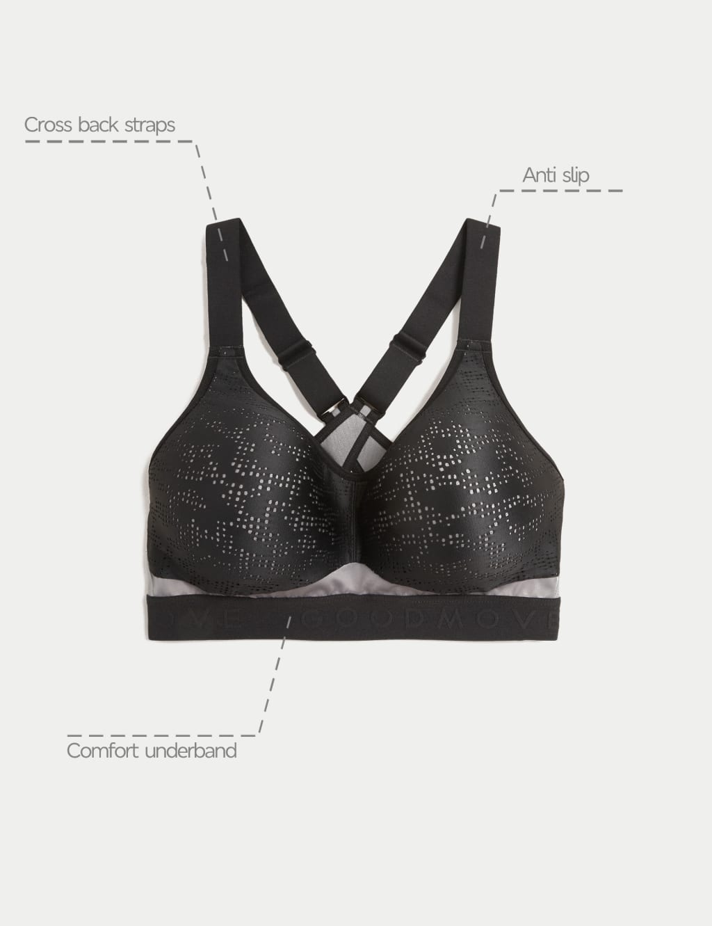 Freedom To Move Ultimate Support Sports Bra A E Goodmove M S IE