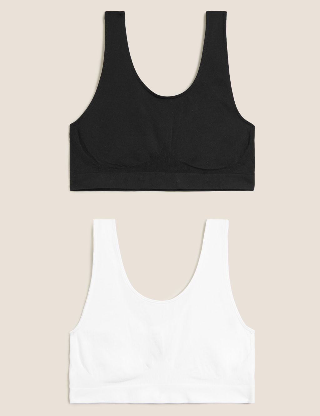 2pk Non Wired Full Cup Seamless Crop Tops M S Collection M S