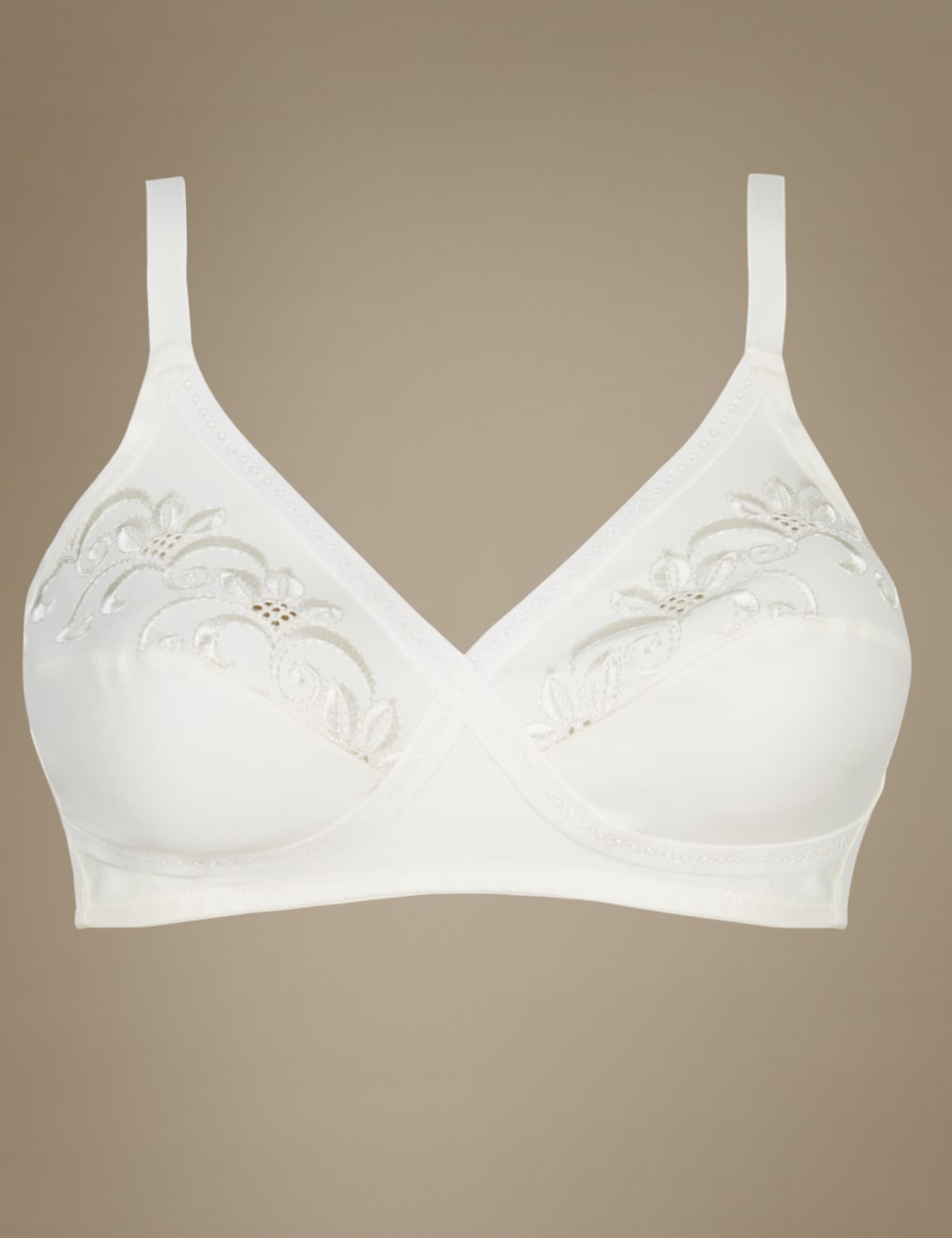 Embroidered Crossover Non-Wired Full Cup Bra A-E 2 of 4